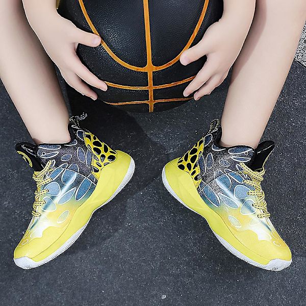 Barnebasketballsko Pustende Gutter Jenter Sports Løpesko Fr565 Yellow EU 40
