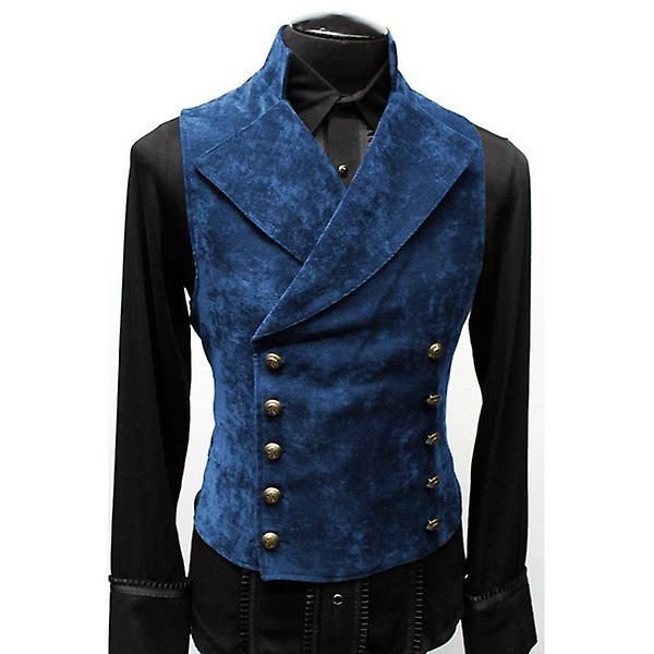 Herr Victorian Kostym Väst, Steampunk Gotisk Väst Navy M