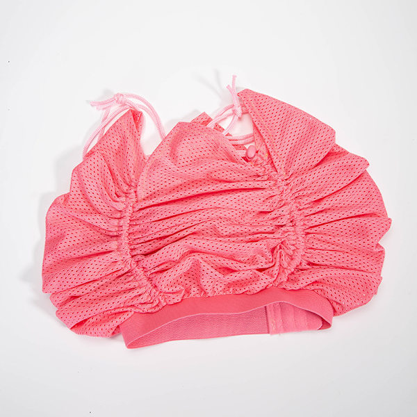2 stycken nät plockningsmössa för torkning lockigt hår, med dragstring, nät plopping keps för torr lockigt hår rosa