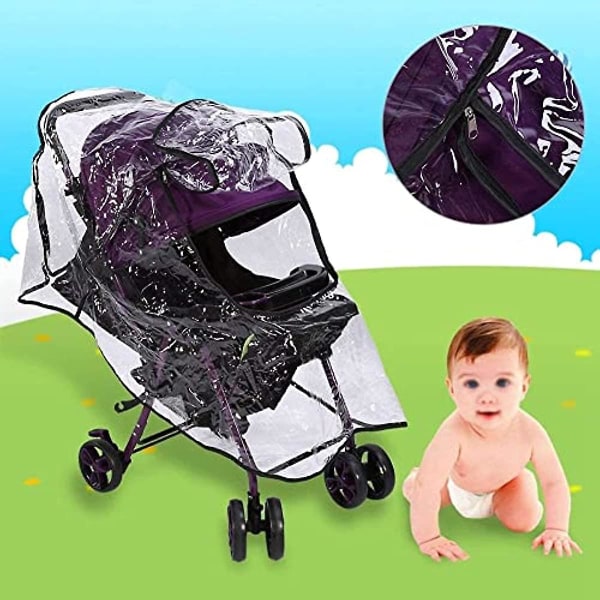 Babyskydd Regnskydd Universell Barnvagnstillbehör Framöppning Regnskydd Pvc Transparent Vattentät Vind Regn Väderskyddsskydd