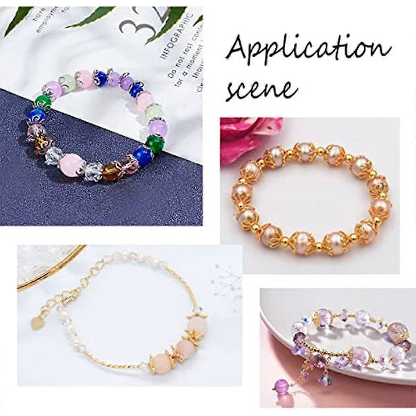 Om lag 60 stk. 3 Størrelser Multi-Petal Blomst Perlehetter 18/20/25mm Kirurgisk Stål Spacerhetter Perlehette Spacere for Armbånd Halskjede Smykkefremstilling Rustfritt