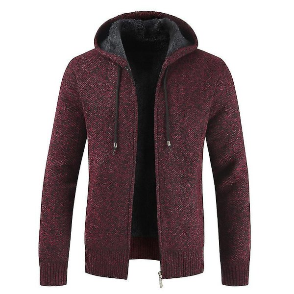 Miesten rento neulehuppari vetoketjulla, fleecevuorella, pitkähihainen collegepaita, lämmin talvella 2XL Dark Grey