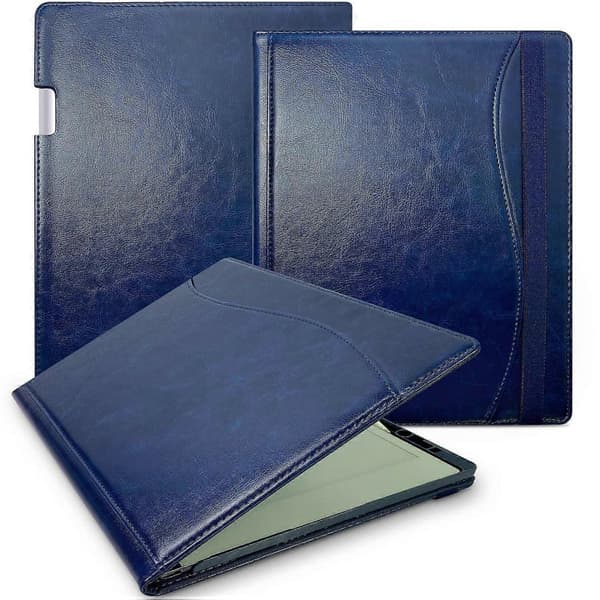 For ReMarkable Paper Pro Etui Kortpladser Stativ PC+PU Læder E-læser Cover med Pen Holder - Sort Dark Blue