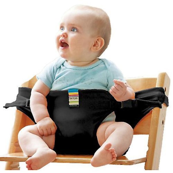 Baby för barnstol, bärbart matningsbälte Black