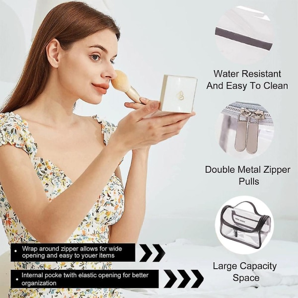 Värikäs Läpinäkyvä Kannettava Kosmetiikkalaukku, Kannettava, Vedenpitävä ja Suurikapasiteettinen, Valmistettu PVC:stä style2