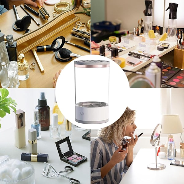 Makeup Brush Cleaner Maskine - Elektrisk Makeup Brush Washer | 8W Kosmetisk Brush Spinner Værktøj | Genopladelig Makeup Rengøringsmaskine