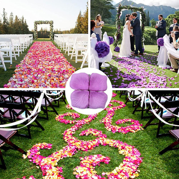 3000 stk. Kunstige Roseblader, Blomsterblader for Romantisk Kveld, Bryllup, Fest, Arrangementer, Valentinsdag, Dekorering purple