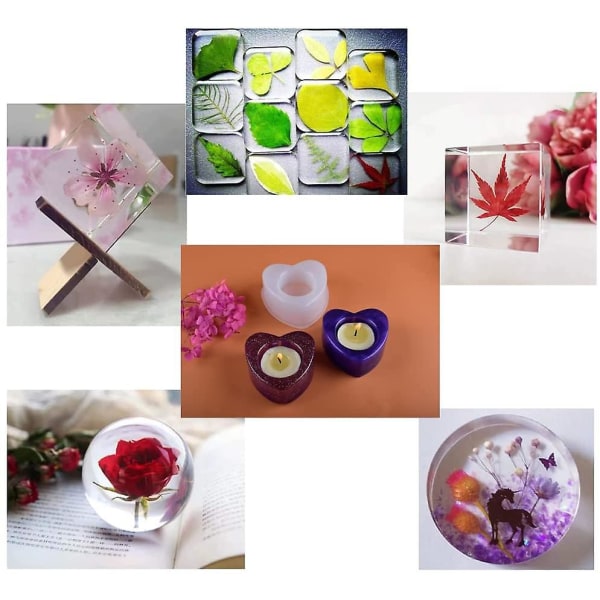 Epoxy Harpiks Formsæt, Silikonforme, Epoxy Harpiks Kit, Epoxyforme Inkluderende Sfærisk, Terning, Pyramide, Askebægre, Underlag, DIY Sæt Harpiksstøbe W