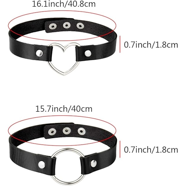 4 stycken Läder Choker Halsband, Färgglada Punk Stil Gotiska Choker Halsband PU Läder Choker Halsband för Kvinnor Accessoarer