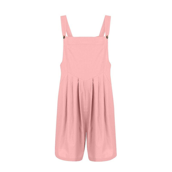 Dam ärmlös justerbar overall jumpsuit Pink L