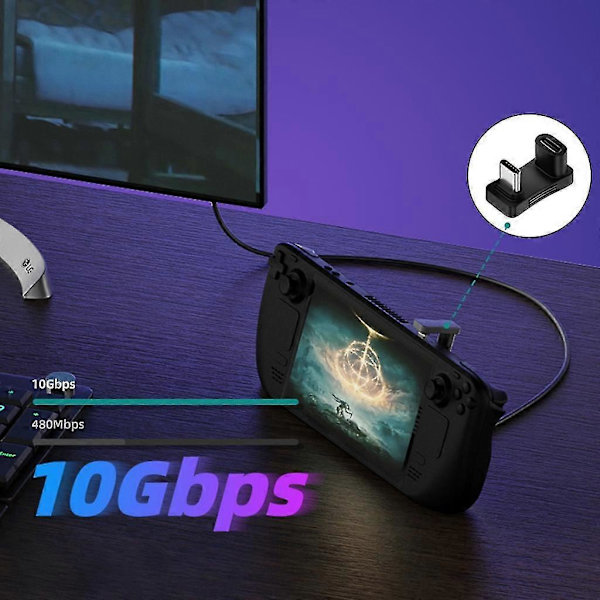 100W Typ C Adapter För Deck Typ C En-till-två Adapter Usb C Typ C Vertical bend