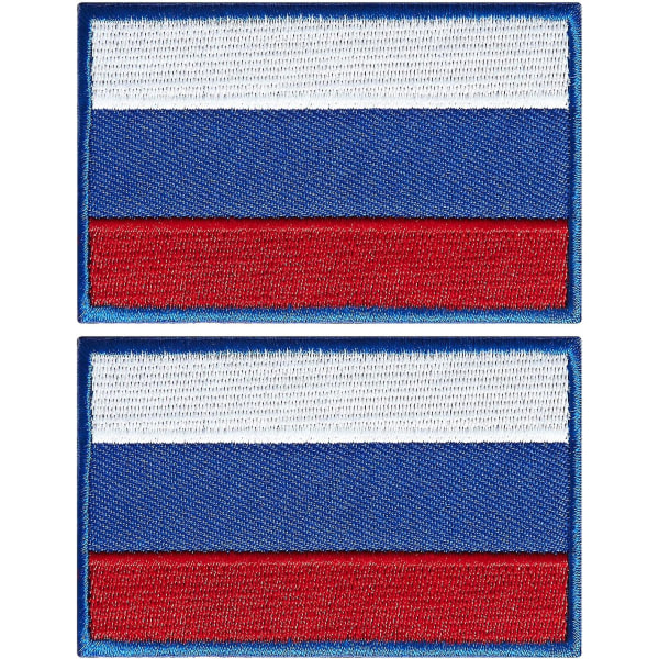 2-pack Rysslands flagglappar, ryska flaggor, broderade lappar, ryska flaggor, militär taktisk lapp för kläder, hattar, ryggsäckar, stolthetsdekorationer