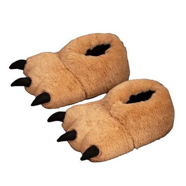 Tecknade björn tass tass hem inomhus söta djur plysch tofflor brown