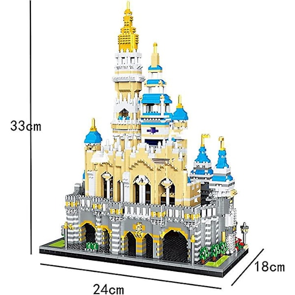 Världsarkitektur Nöjespark Big Dream Castle Modell (5297 st) Diy Micro Mini Block Byggsten Leksak För Barn Och Vuxna