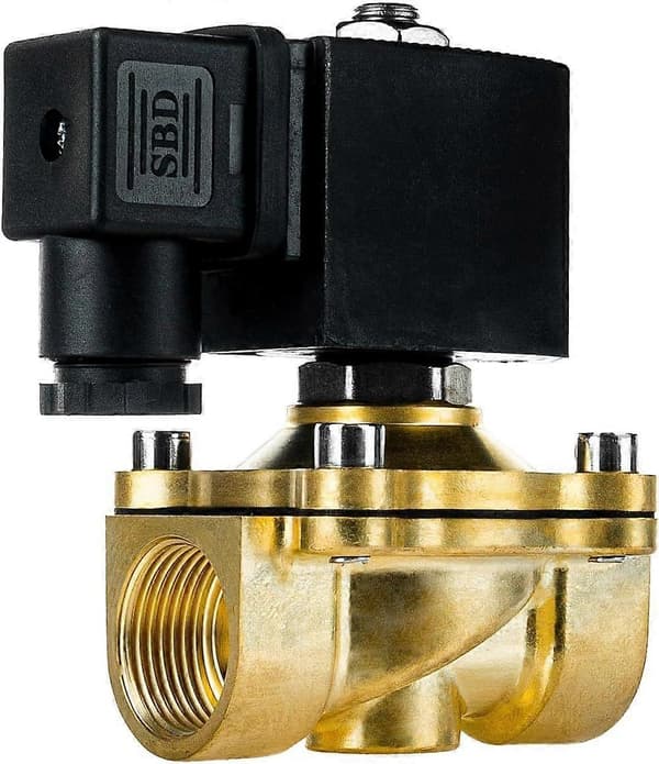 3/4\" messing magnetventil, 230V AC, 0-10 bar, Viton, lukket, ingen strøm