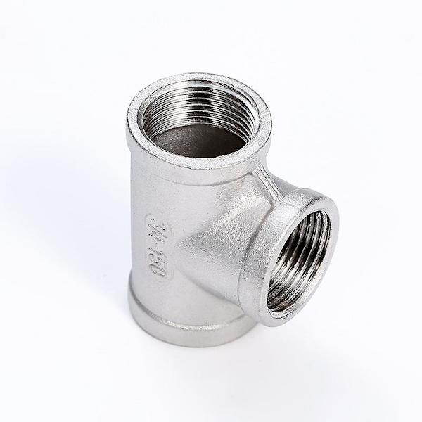 2 Stykker Rustfrit Stål T-rørfittings, 3/4\" Bsp Hun Rørfittings
