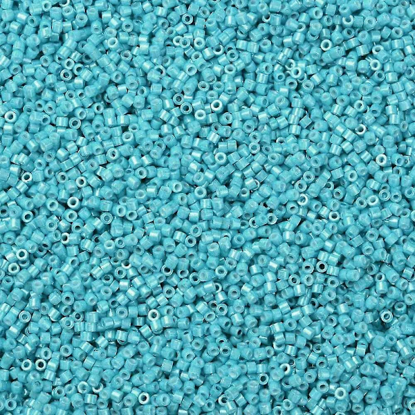 Sylindriske frøperler, ugjennomsiktige farger, glans, jevn størrelse, turkis 2x1,5 mm Hull: 0,8 mm ca. 888 stk./10g