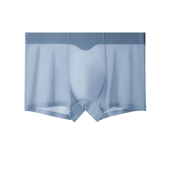 Herre Usynlige Underbukser Is Silke Boxer Briefs Sexede Gennemsigtige Trusser blue 2XL