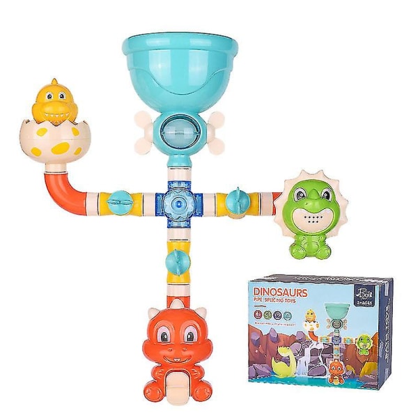 Baby Bath Dinosaur Toy vattenrör med vattenhjul och olika havsdjur leksaker Dinosaur