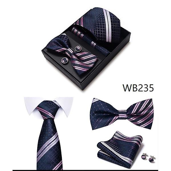 Herre Slips Butterfly Slips Gaveæske 6 Dele Sæt Slips Strop Business Formel Bryllupsslips WB235