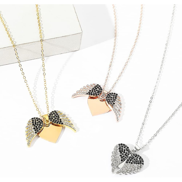 Ängelkärlekshalsband Glimmande Rhinestone Halsband Charm Smycken Cocktailparty Kvinnor Krage Accessorie-15151