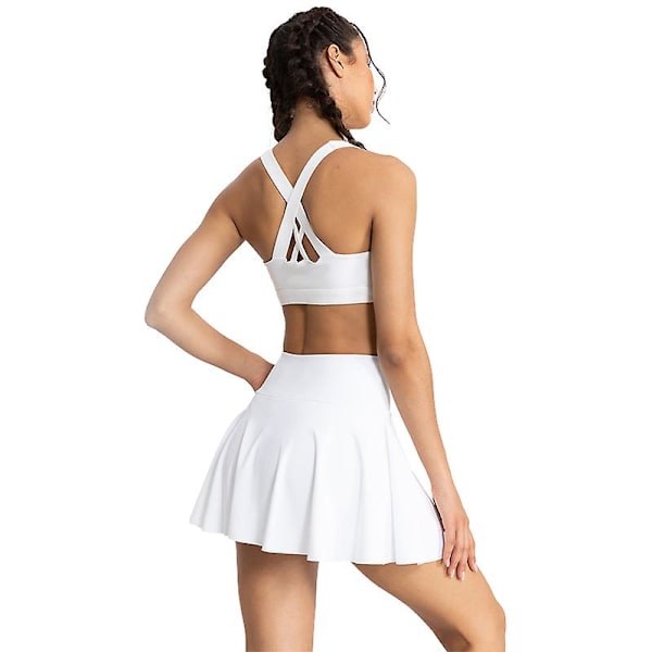 Tenniskjolar för kvinnor, golfträningskläder, sportkjolar White M