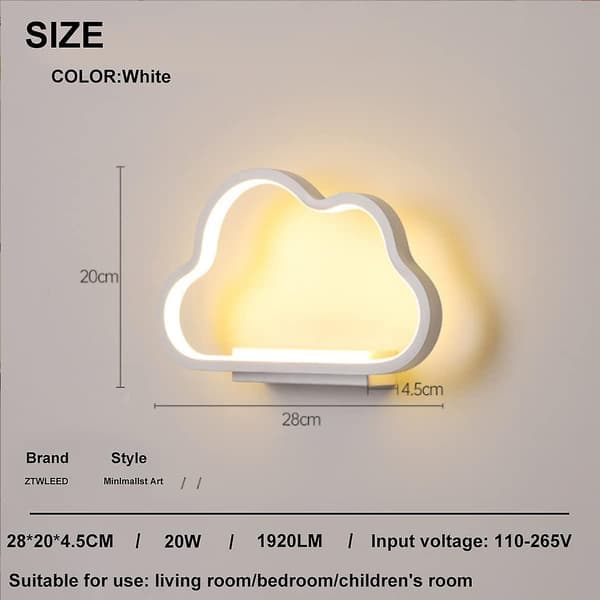 20w LED Innendørs Vegglampe, Skyform, Dimmbar Trefarget, Ra85 (hvit)
