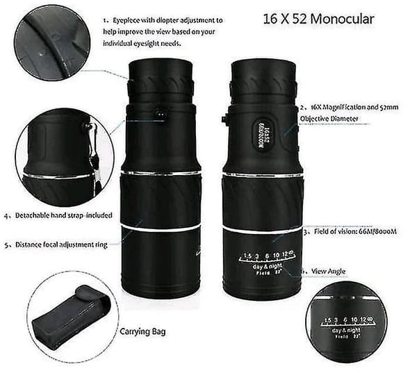 Utendørs HD Zoom Monokulært Teleskop