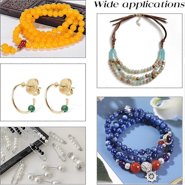 Omkring 92 stk. 8 mm naturstensperler, naturkvalitet A agat, runde perler, ædelsten løse perler til armbånd, halskæde, smykkefremstilling (hul: 1 mm)