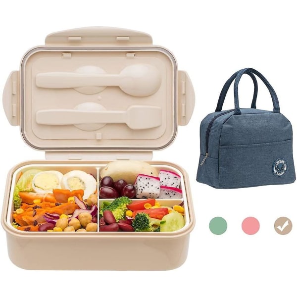 Bento lådor för vuxna. 1100 Ml Bento Lunchbox för barn Barn med redskap. Isolerad matkasse