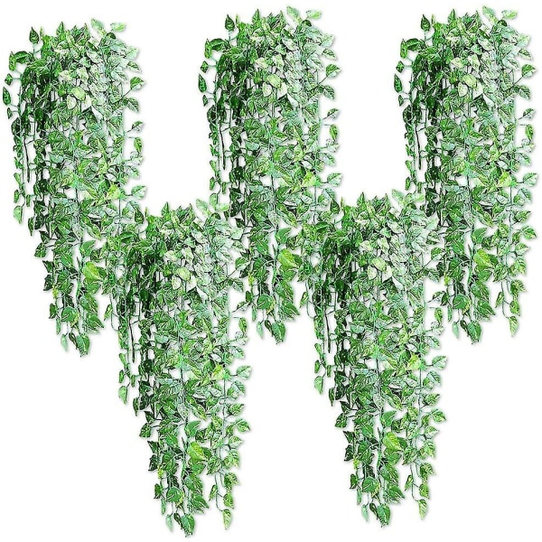 5st konstgjord växt hängande vinstockar falska löv krans Scindapsus vinstockar
