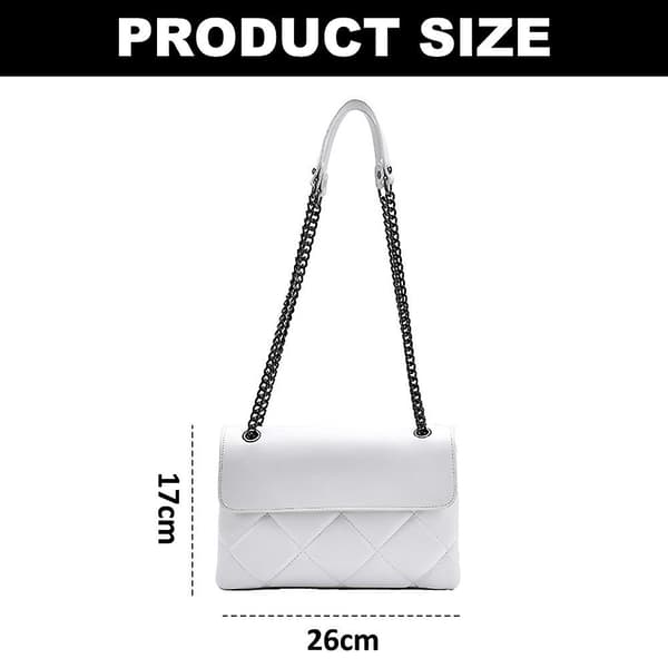Liten axelväska för kvinnor, mobiltelefonväska dam axelväskor plånbok, PU, 26*17cm white