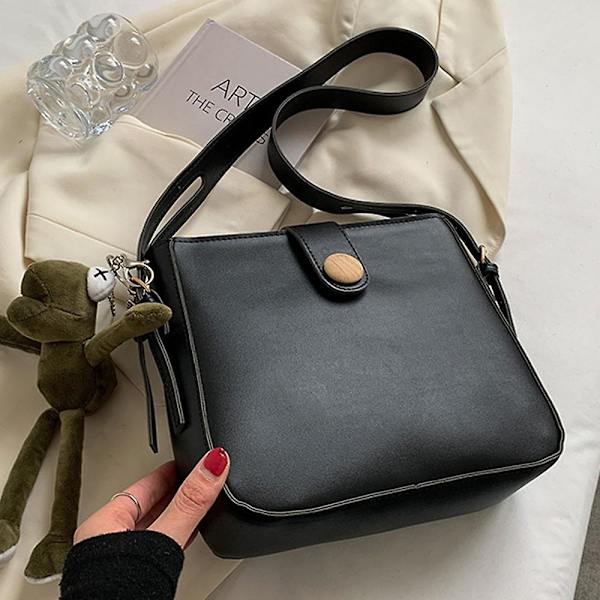 Crossbody Vesker For Stropp Håndveske Crossbody Sling Vesker For Kvinner| Vegansk Skulderveske i Lær black