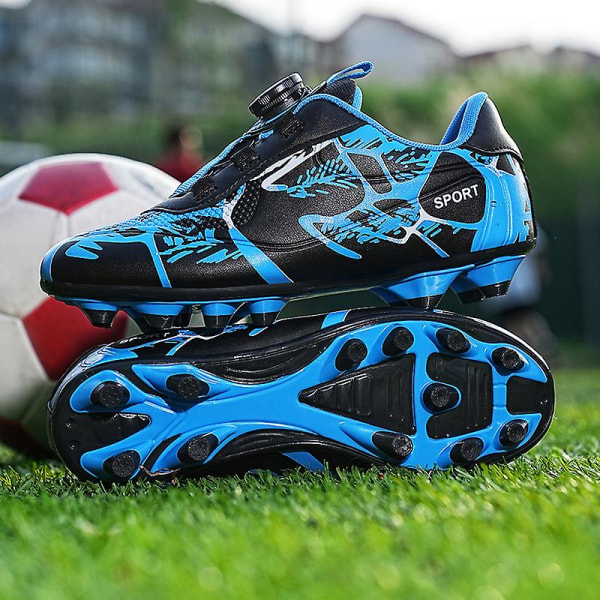 Barnungdomar Turf Fotbollsskor Skor Inomhus Fotboll Casual Utomhus Sport 3F306 Blue EU 35