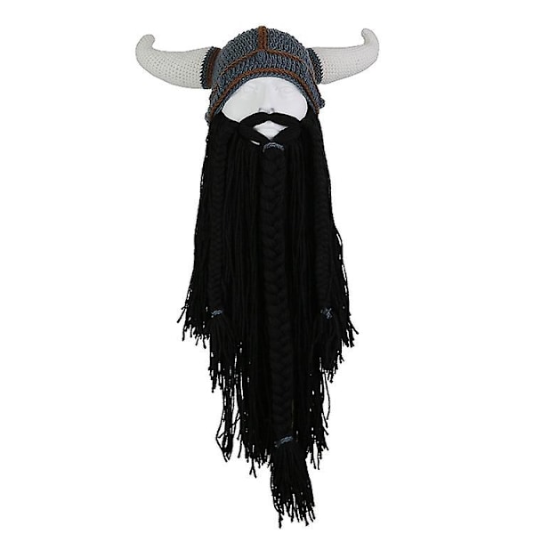Miesten Barbarian pipo, Halloween viikinkiparta hatut neulotut pipot style 3