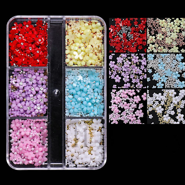 Blommig nagelkonstfärg Nagelkonsttillbehör för kvinnor barn flickor nageldekorationer style2
