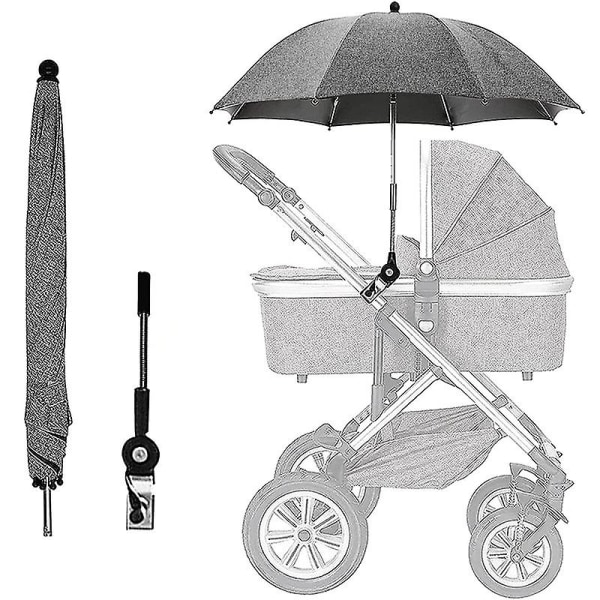 Universell parasoll solskydd för barnvagnar solskydd paraply Grey