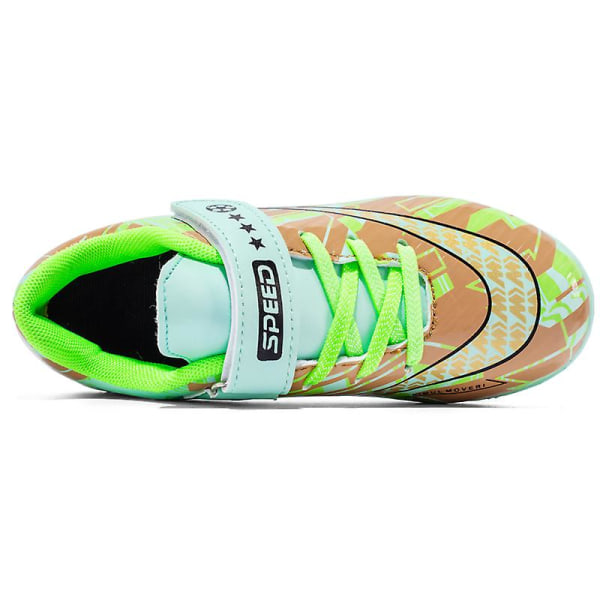 Fodboldsko til børn Voksen Høje Ankel Fodboldstøvler Græstræning Sportsfodtøj Sneakers 3B2302 Green 39