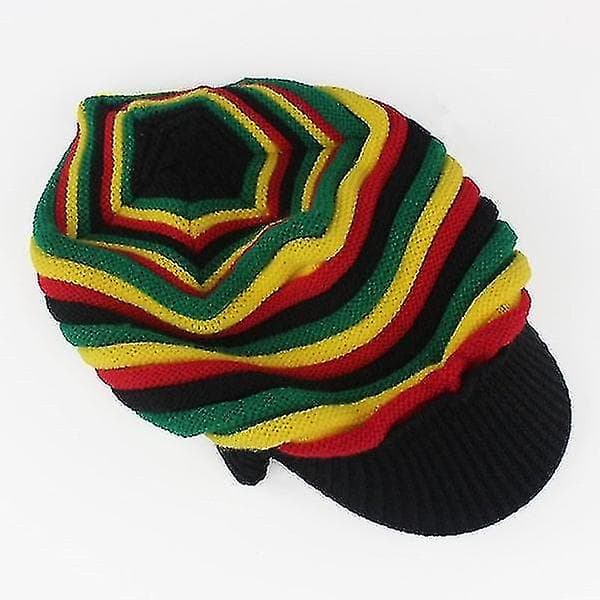 Sztxj Vinterluer Jamaicansk Beanie Striper Slapp