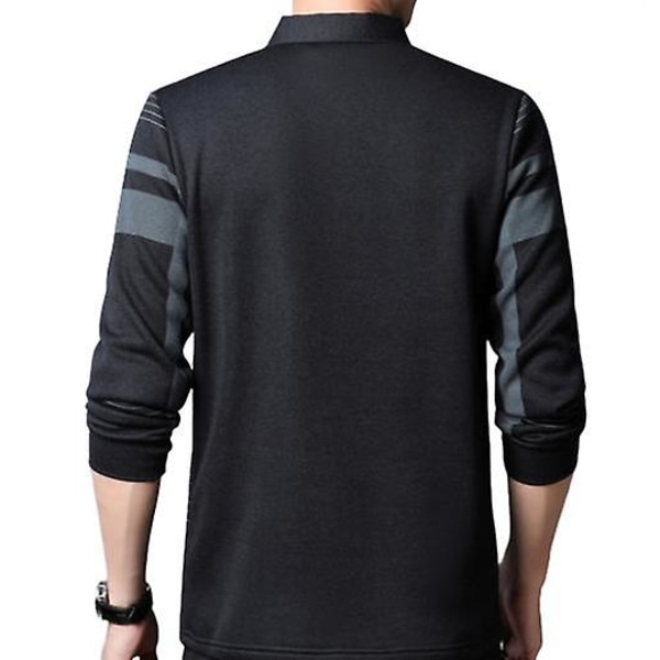 Langærmet poloshirts til mænd, afslappede stilfulde skjorter Grey XL