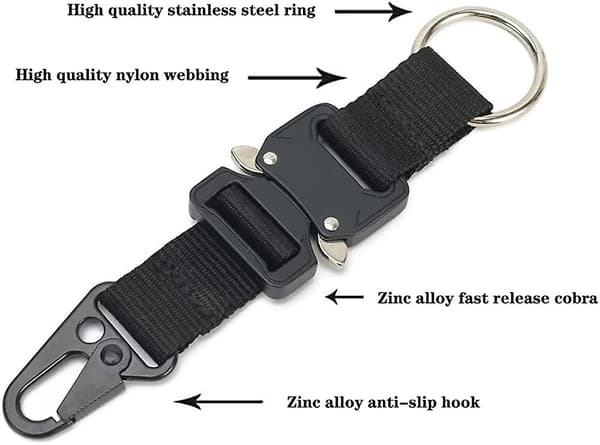 2 kpl Tactical Quick Release Avaimenperä, suuri sotilaallinen avaimenperäpidike, avainpidike, vyö Mo -tarvikkeet