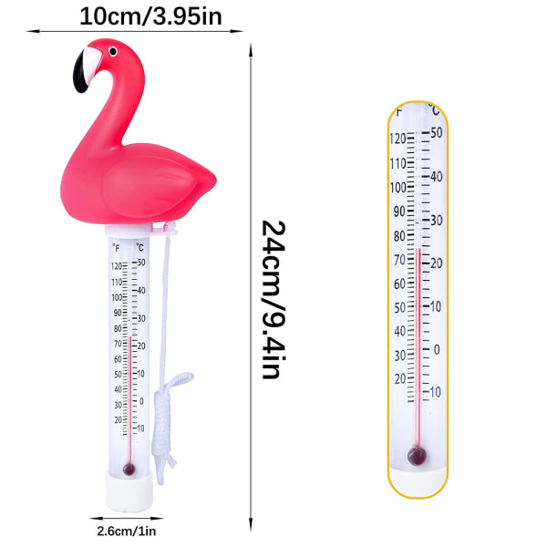 Flytande termometer, flytande pooltermometrar, tecknad djurform vattentermometer med rep för inomhus- och utomhuspooler (termometer )