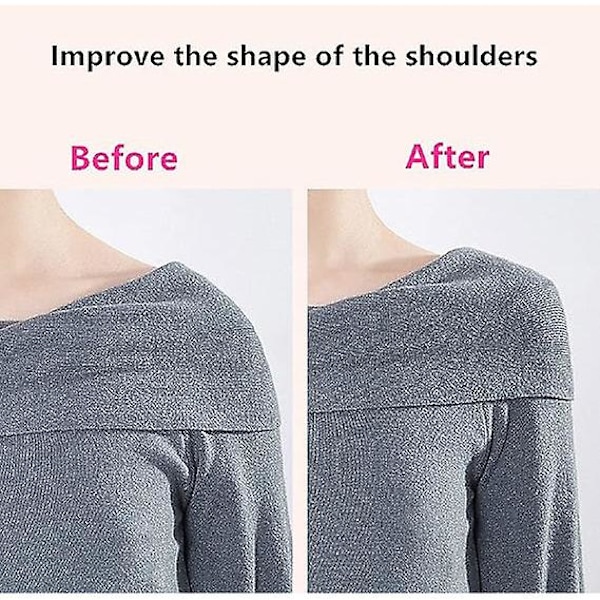2 par silikon axelkuddar, återanvändbara osynliga halkfria axel push-up kuddar skin white