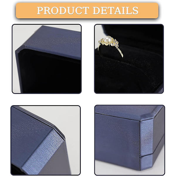 Ringbox för bröllopsceremoni Läder smyckeskrin Förlovning Bröllopskort Box, Smyckesorganisatör Box Förlovningsringhållare Smyckesgåvoask Smycke S