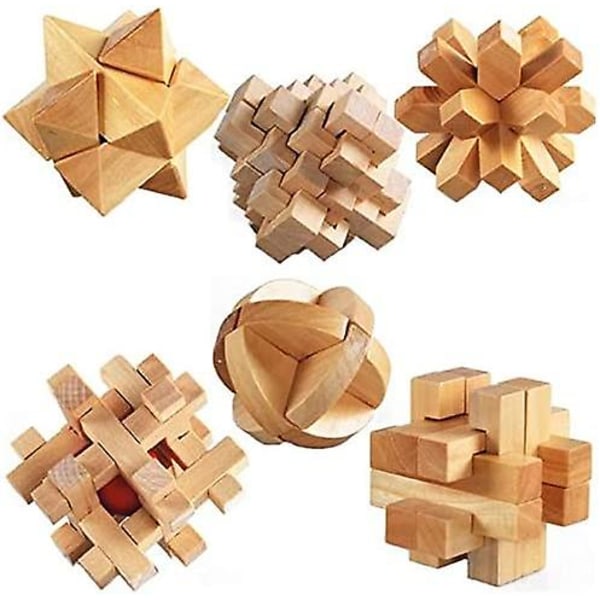 3D Puinen Kuutio Aivopähkinä