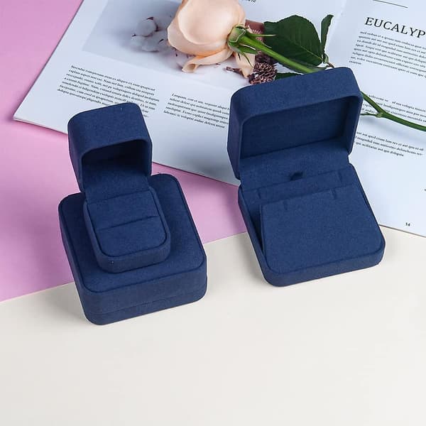 Ring Box, Single Jewelry Ring Box, All Wrapped With Microfiber Leather For Proposal,wedding Ceremony,ring Box For Men(blue)