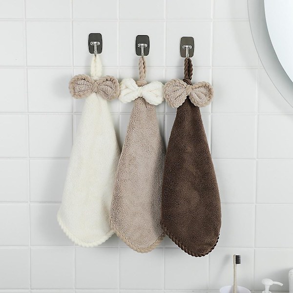 Håndklæder, Badehåndklæder Med Hængesløjfe, Mikrofiber Koralsoft Absorberende Håndklæde Til Køkken style 1