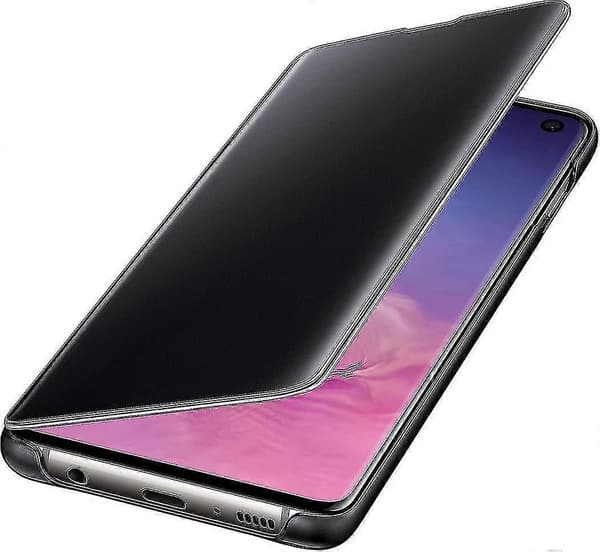 For Samsung Galaxy S10 Beskyttende Clear View Folio Cover Case - Sort