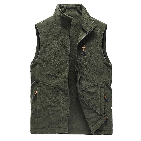 Herrväst, fleeceväst vindtät ärmlös jacka väst Green 4XL