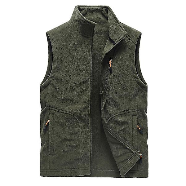 Herrväst, fleeceväst vindtät ärmlös jacka väst Green XL